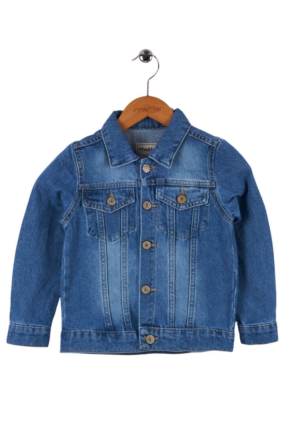 Mutlu Kids  Unisex Çocuk Kot Ceket - Görsel 6