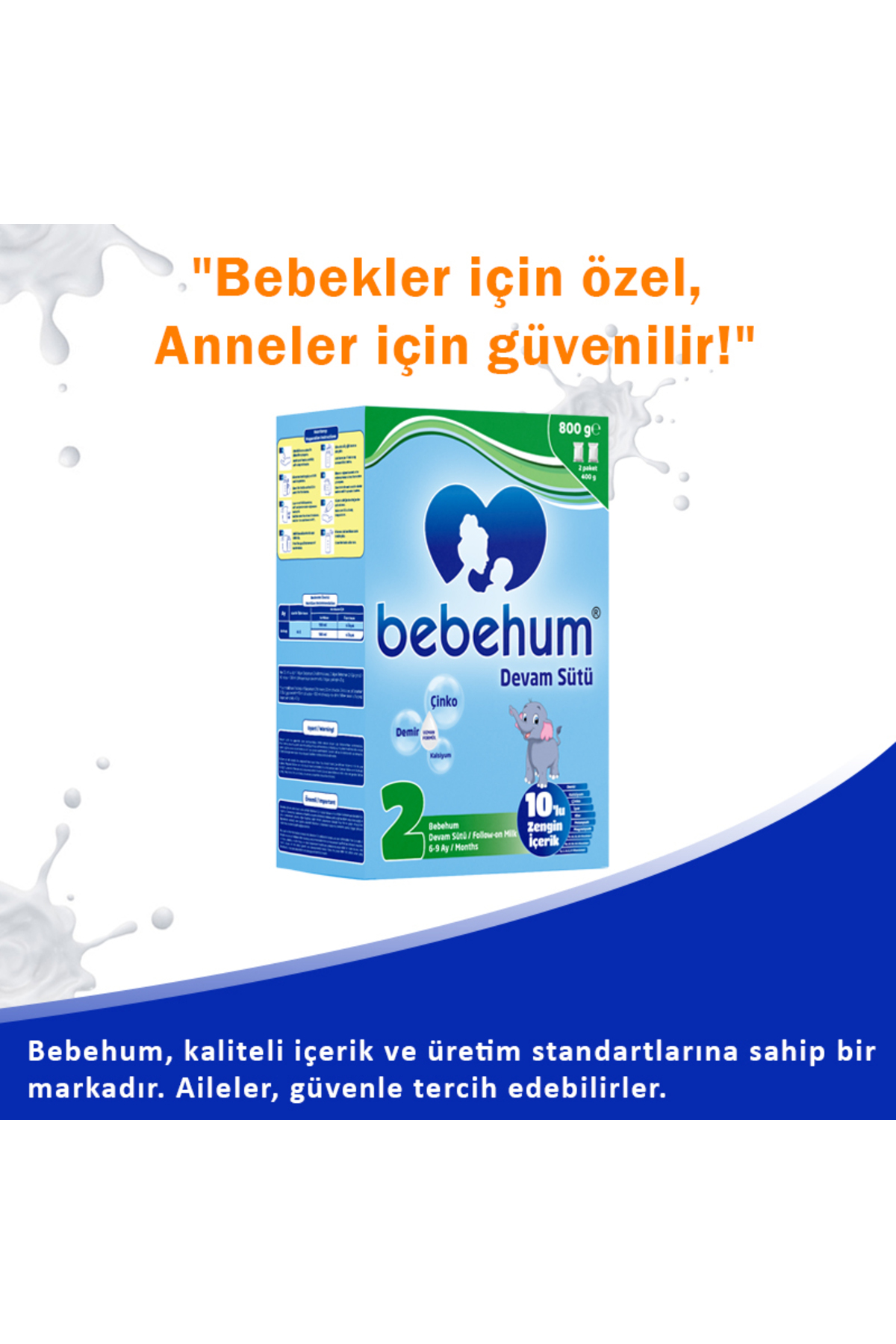 bebehum 2 No Devam Sütü 6-9 Ay 800 gr x 4 Adet fotoğrafı 3 (önizleme)