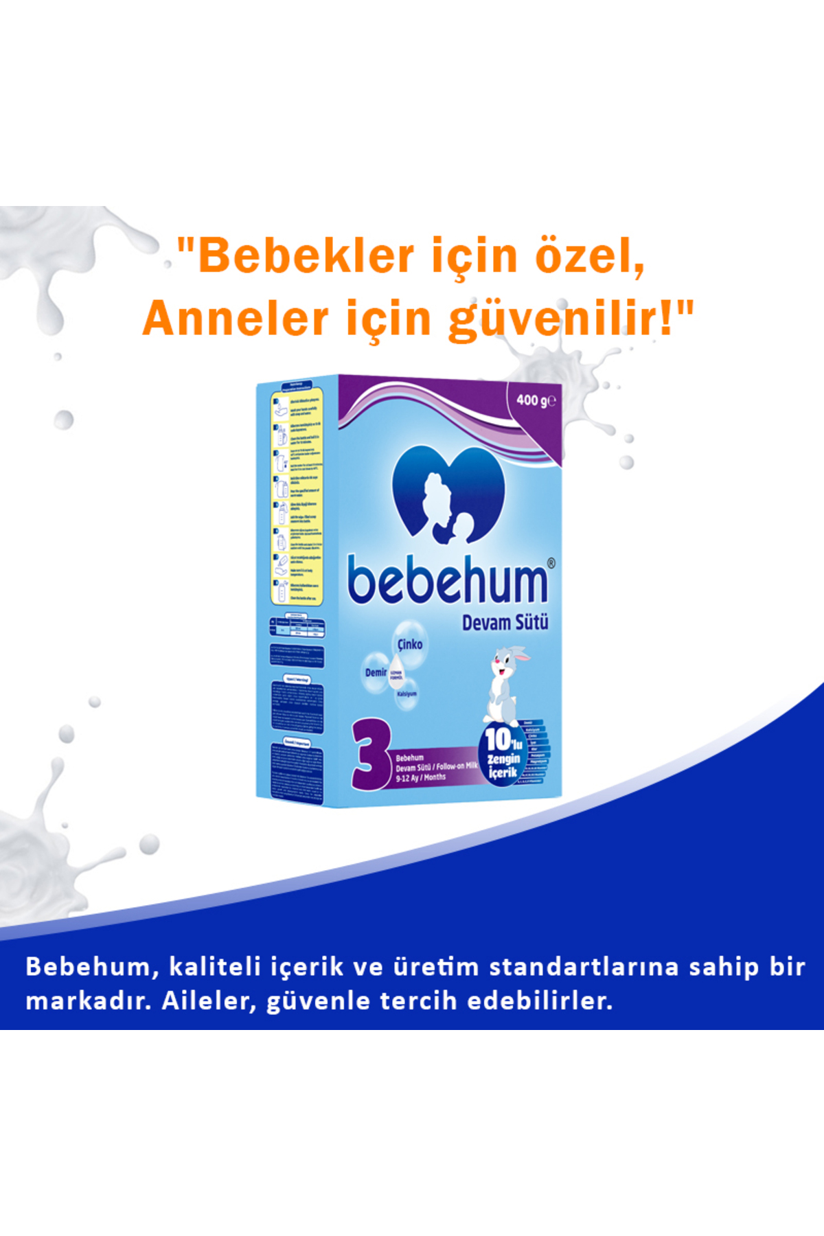 bebehum 3 Devam Sütü 400 gr 9-12 Ay 10 Adet fotoğrafı 3 (önizleme)