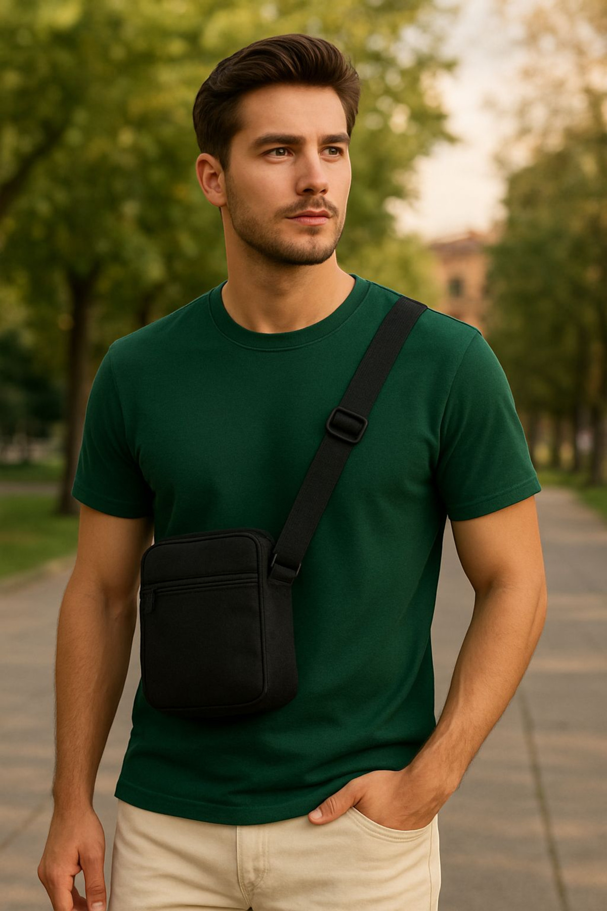 Sofia Unisex Erkek Kadın Günlük Fermuarlı Omuz ve Bel Çantası görsel 4
