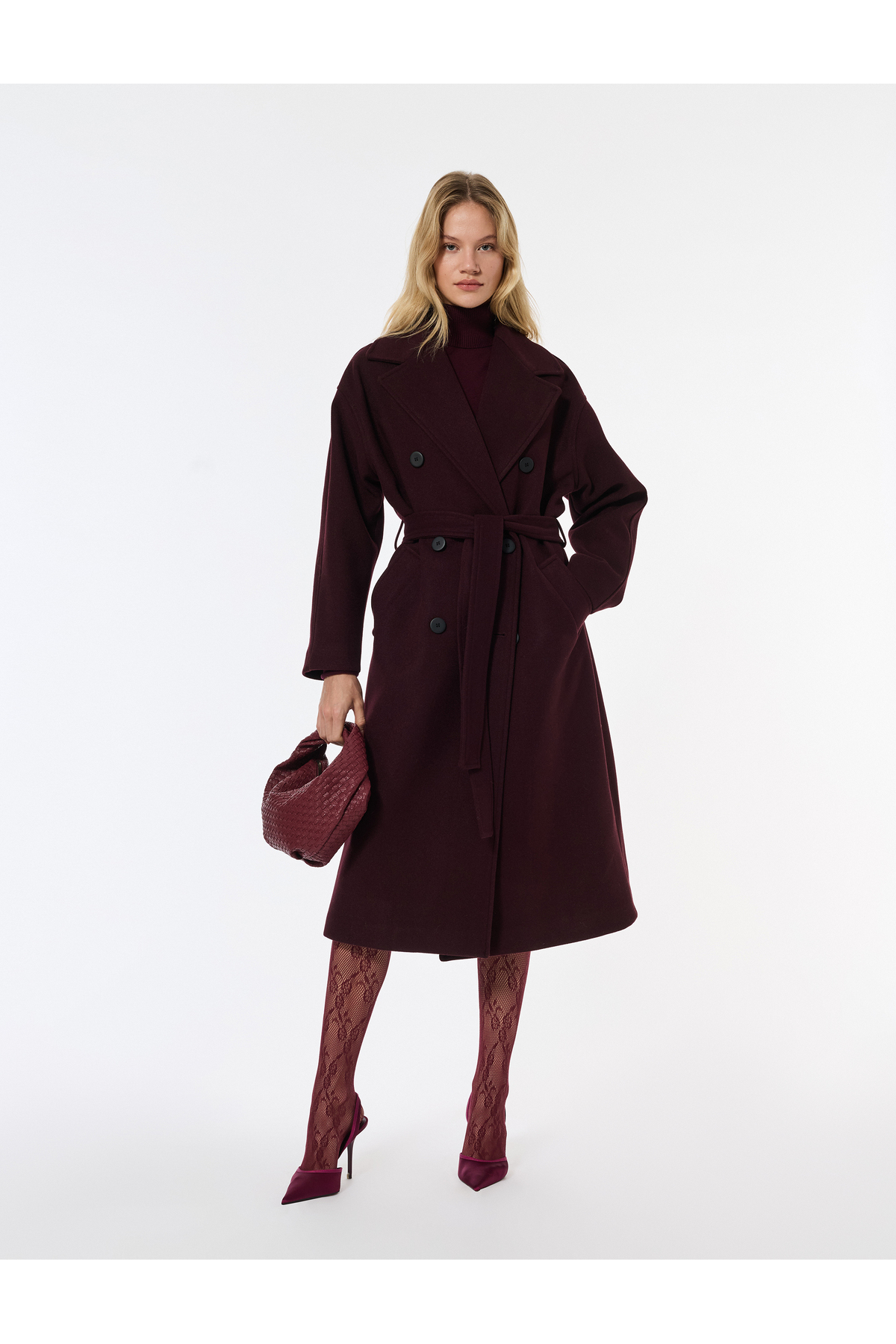 Koton  Trenç Kaban Uzun Kollu Cepli Kruvaze Kemerli - Görsel 4