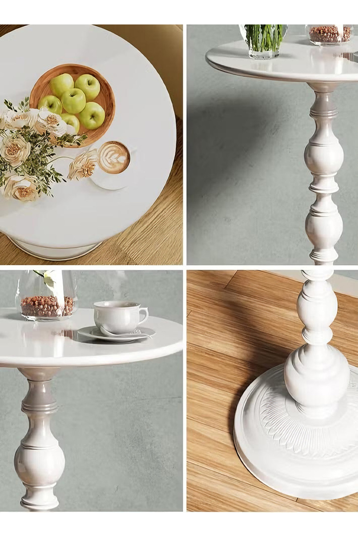 طاولة قهوة وطاولة سرير معدنية، سطح دائري، مقاومة ل...