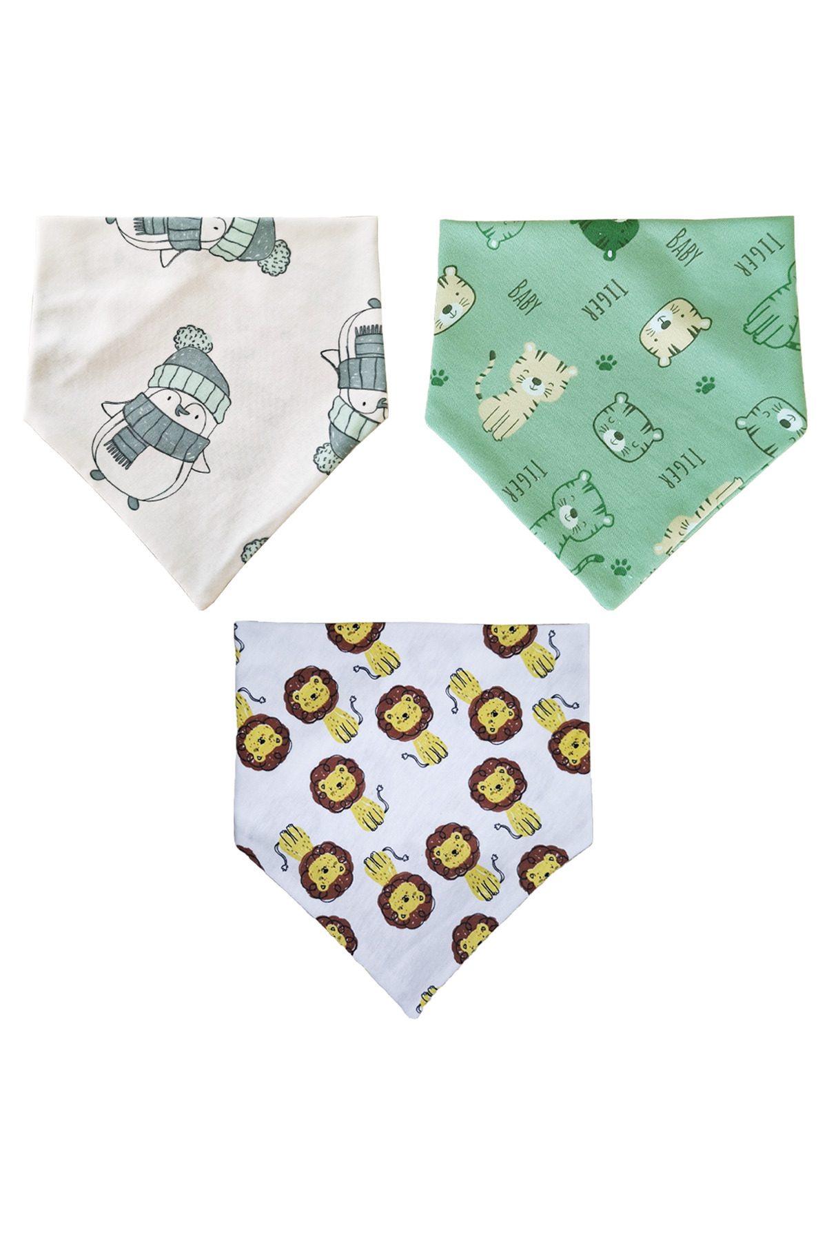 Baby Minik Üçgen Fular Penye Salya Ve Mama Önlüğü 10 Adet fotoğrafı 3 (önizleme)