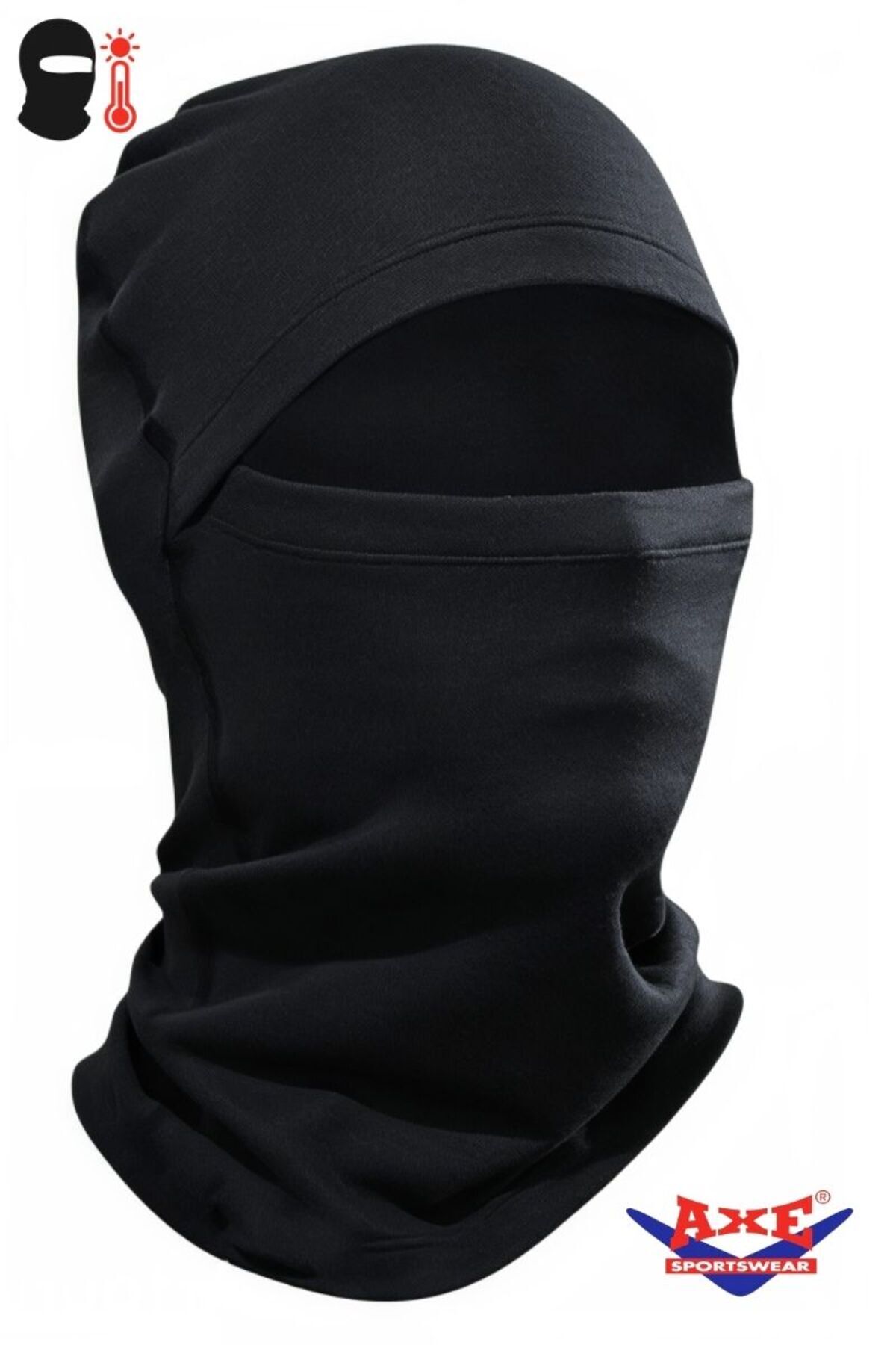AXE SPORTSWEAR Unisex Siyah Kışlık Ince Rüzgar Geçirmez Termal Kar Maskesi Balaclava Kayak Motorsiklet Kask Bere