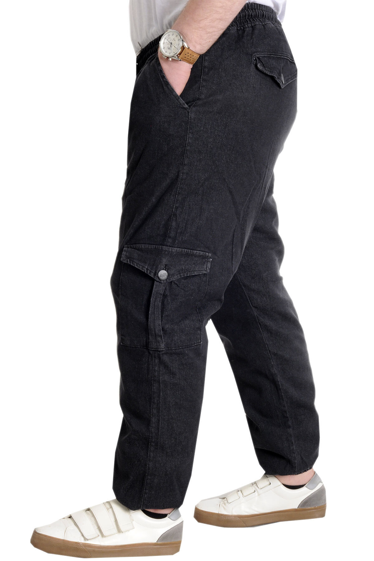 ModeXL Mode Xl Erkek Kot Pantolon Chıef Blue Lastikli 23919 Siyah görsel 2