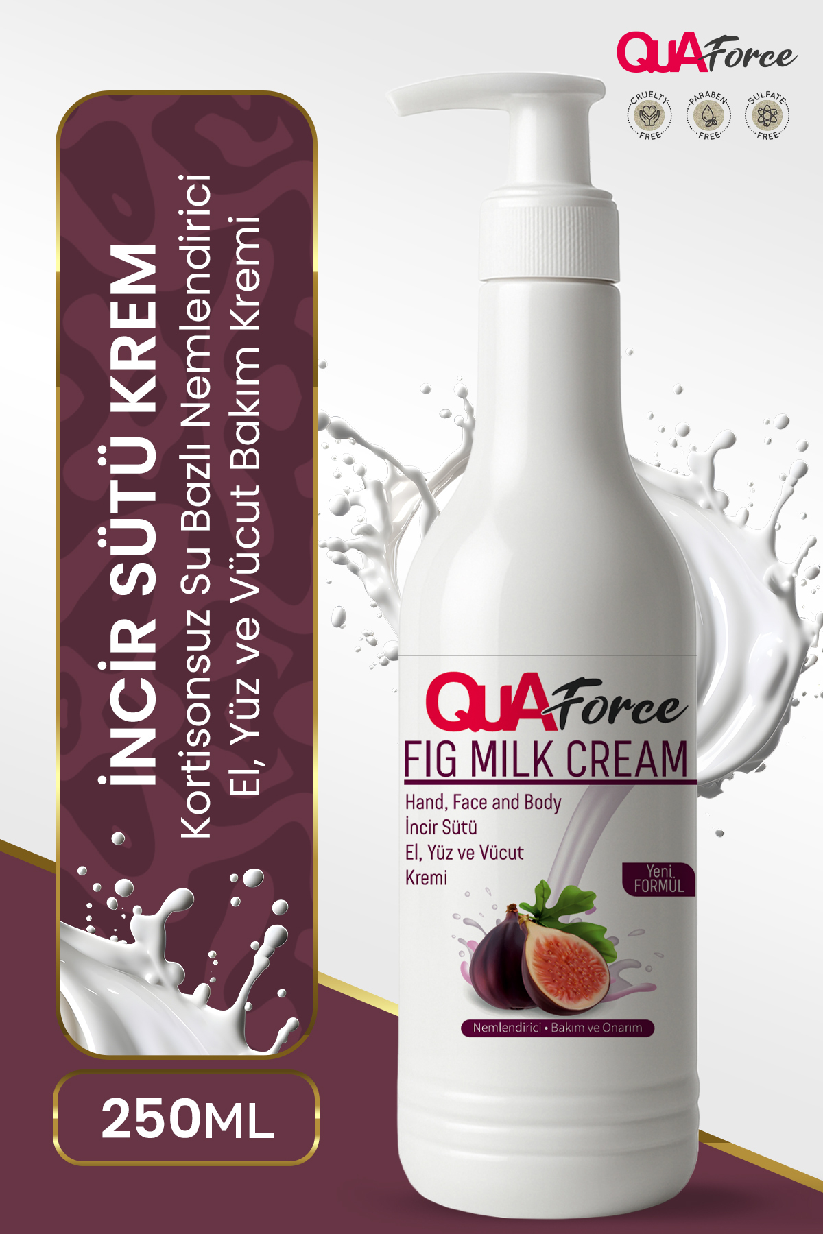 QUAforce Su Bazlı Nemlendirici Egzema S.edef Engelleyici Bakım Kremi Kortizonsuz 300 ml — Qua12