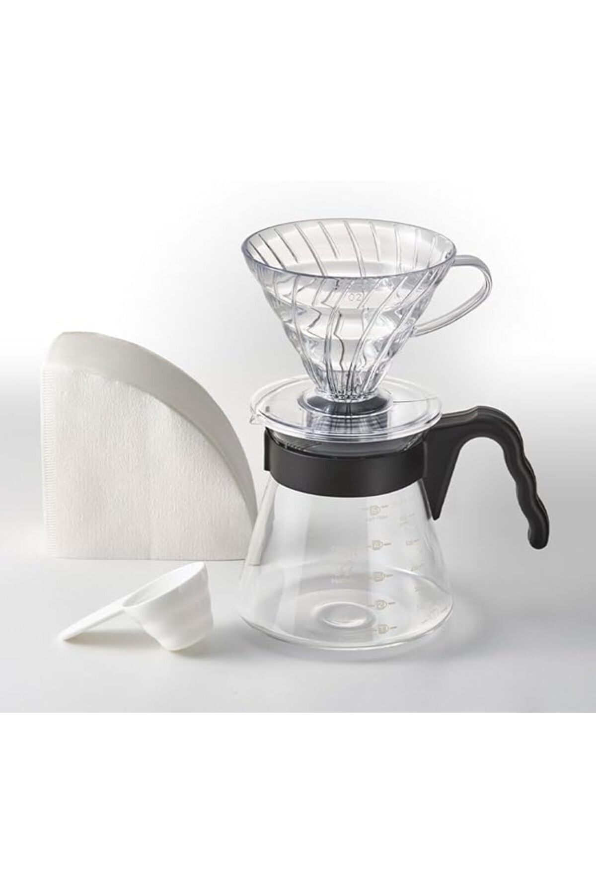 yenibagshop V60 Kahve Demleme Seti, Şeffaf