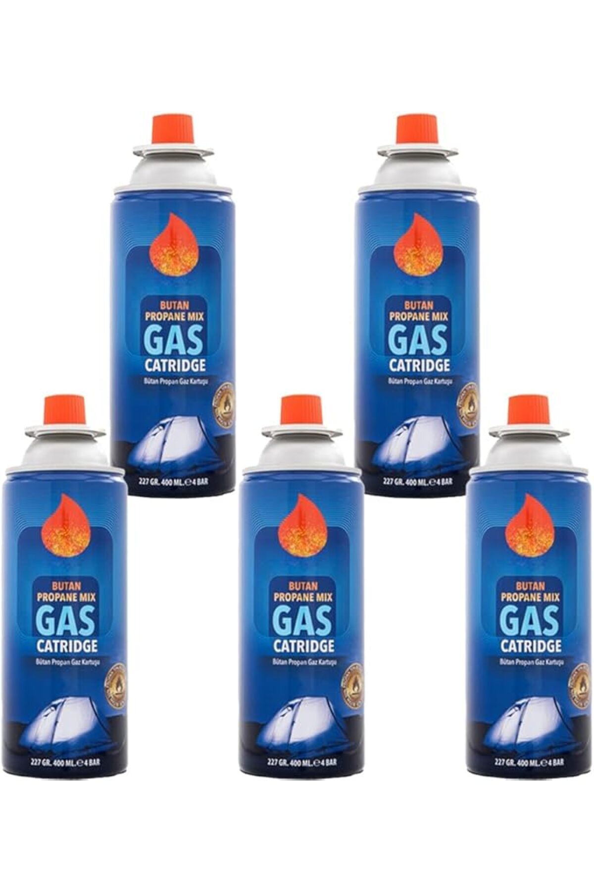 Genel Markalar Golf 5 Li Gaz Kartuşu Set Beşli Pürmüz Gazı 5 Adet 227 gr Kamp Gazı Kartuş Seti Kamp Ocağı