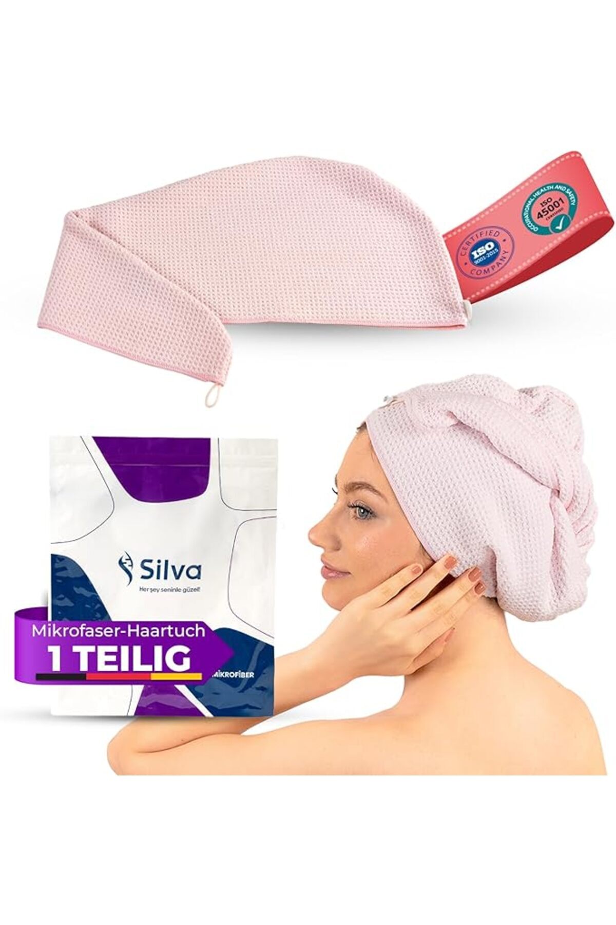 salesalbutik Mikrofiber Saç Bonesi - Pembe