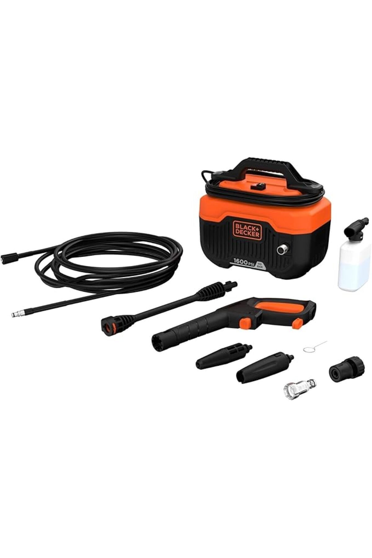 Misda Store + Decker 1300 Watt, 110 Bar Yatay Basınçlı Yıkama Makinesi, BEPW1300H-QS