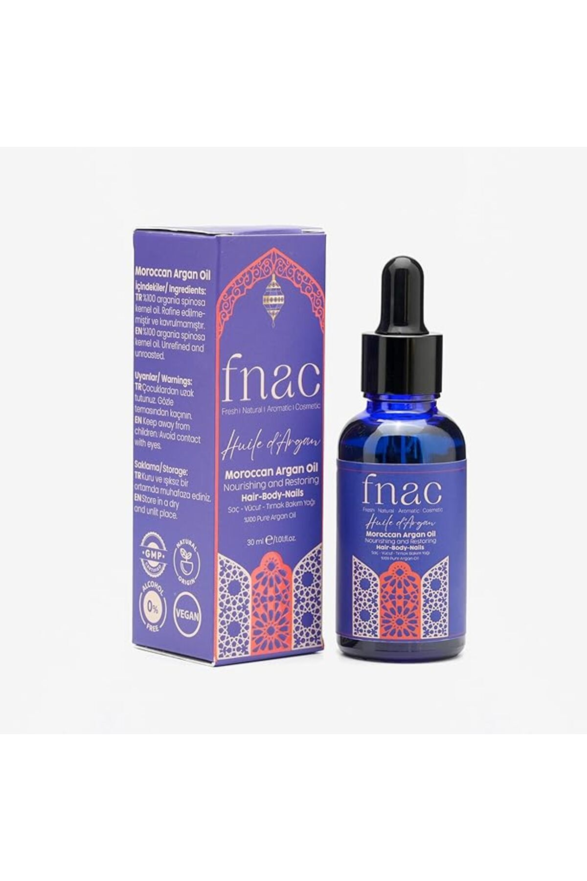 yenibagshop |%100 Saf Argan Yağı | Saç & Cilt & Tırnak Bakım Yağı | 30 ml Cam Damlalık + Sprey Başlık