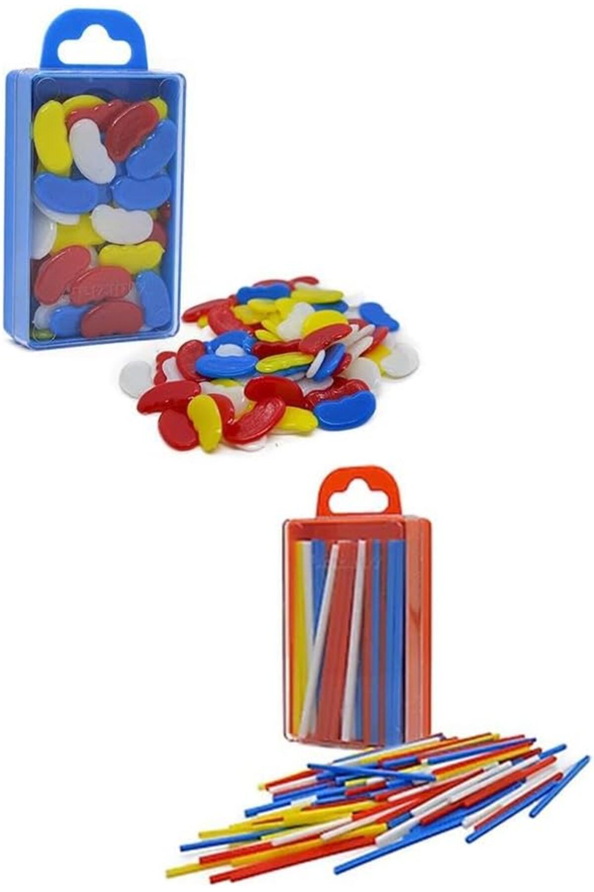 salesalbutik Sayma Seti 1 Paket Plastik Sayı Sayma Çubukları Ve Fasülyeleri 1. Sınıflar İçin Renkli Çubuk Fasulye