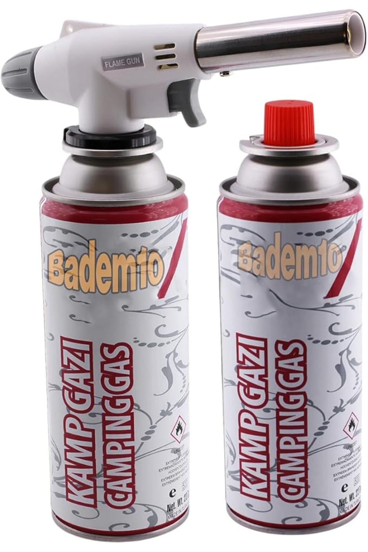 salesalbutik SET Çakmaklı Pürmüz Yedek Kartuşu Kamp Gazı 227 Gram Piknik Kamp Mangal Mutfak Ateş Tutuşturucu