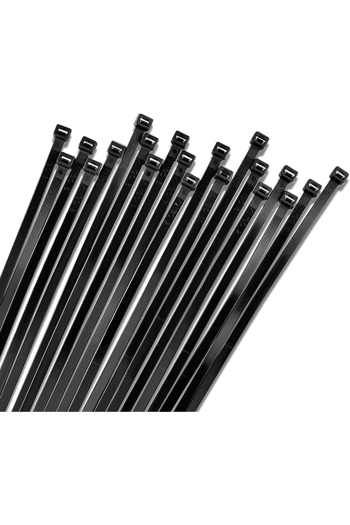 SoyluhanStore Kablo Bağı, 100'lü Paket Plastik Kelepçe (3,6 mm Kalınlık, Siyah, 200 mm Uzunluk)