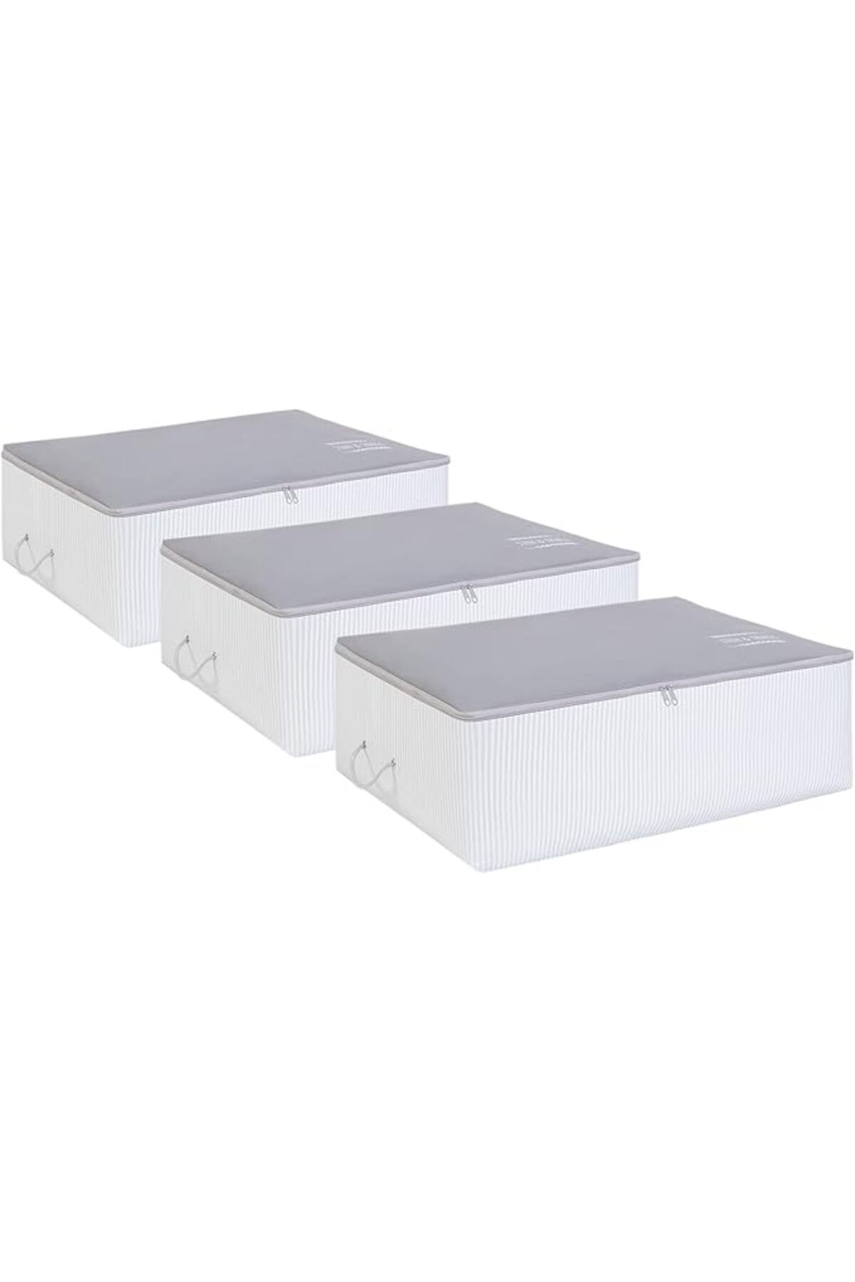 Genel Markalar Home Textile 3'lü Büyük Boy Gri Renk Stuff & Things Baza Altı Hurç Set