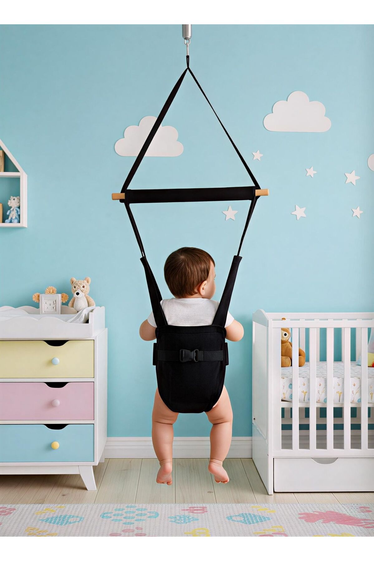 CKM Baby Hoppala Zıpzıp , Bebek Gelişimine Etkili , Yaylı Yüz Korumalı Bebek Salıncağı fotoğrafı 2 (önizleme)