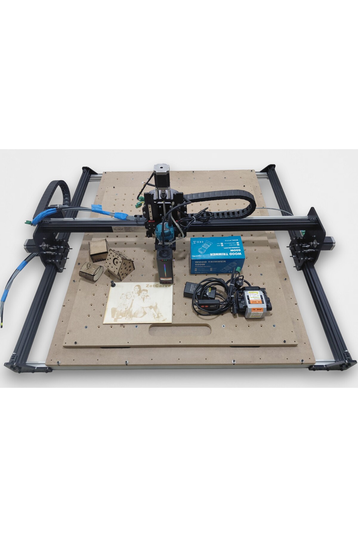 zetcarve -E-SaT M5 MasaÜstü Cnc 2'si 1 Arada 30 Wat Optik Lazer +