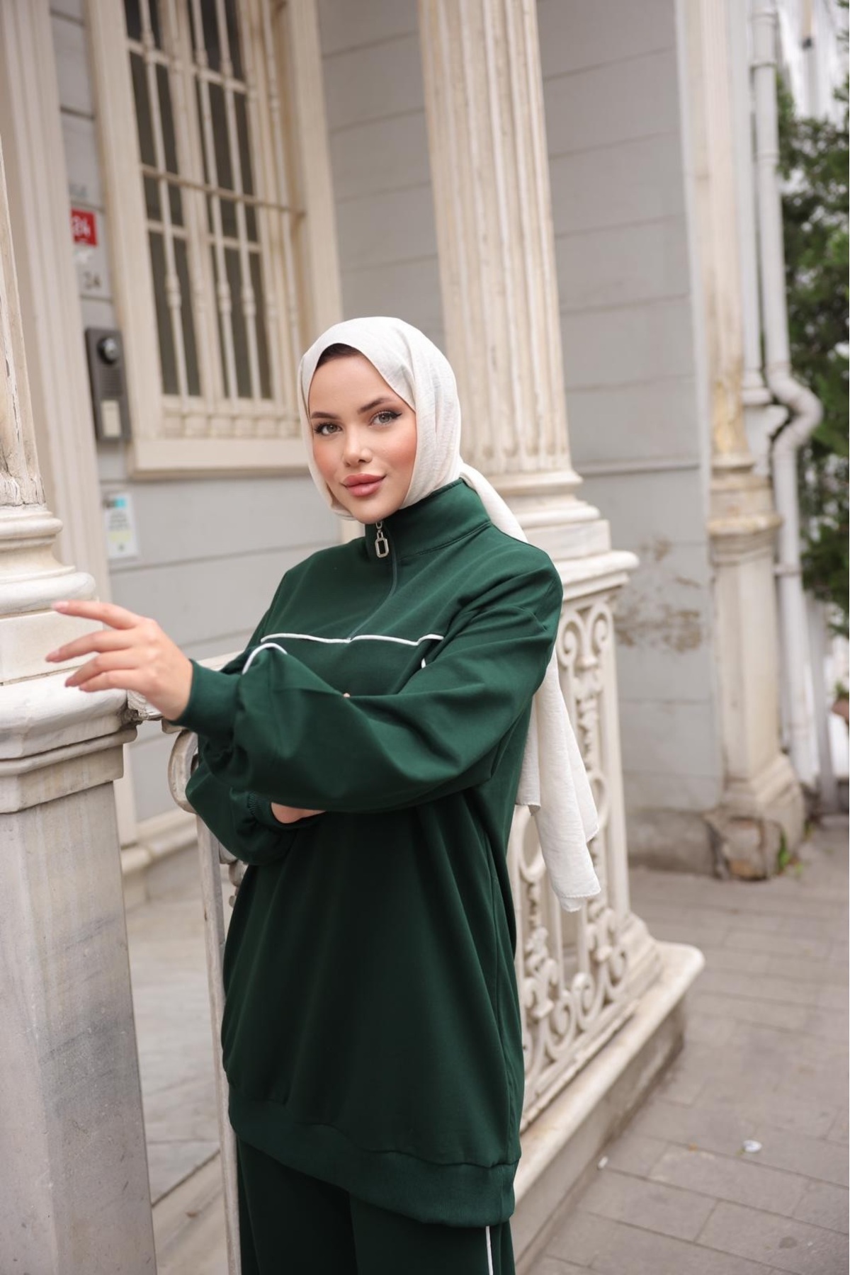 MİMİ Luxury Wear Tesettür Eşofman Takımı Ikili Takım Fermuarlı Yaka