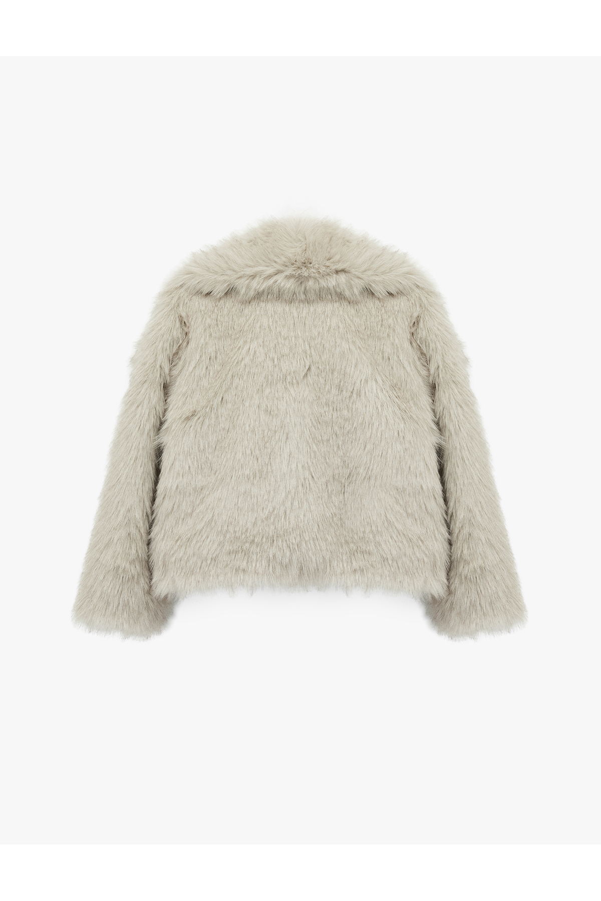 Koton  Suni Kürk Mont Oversize Geniş Yaka - Görsel 4