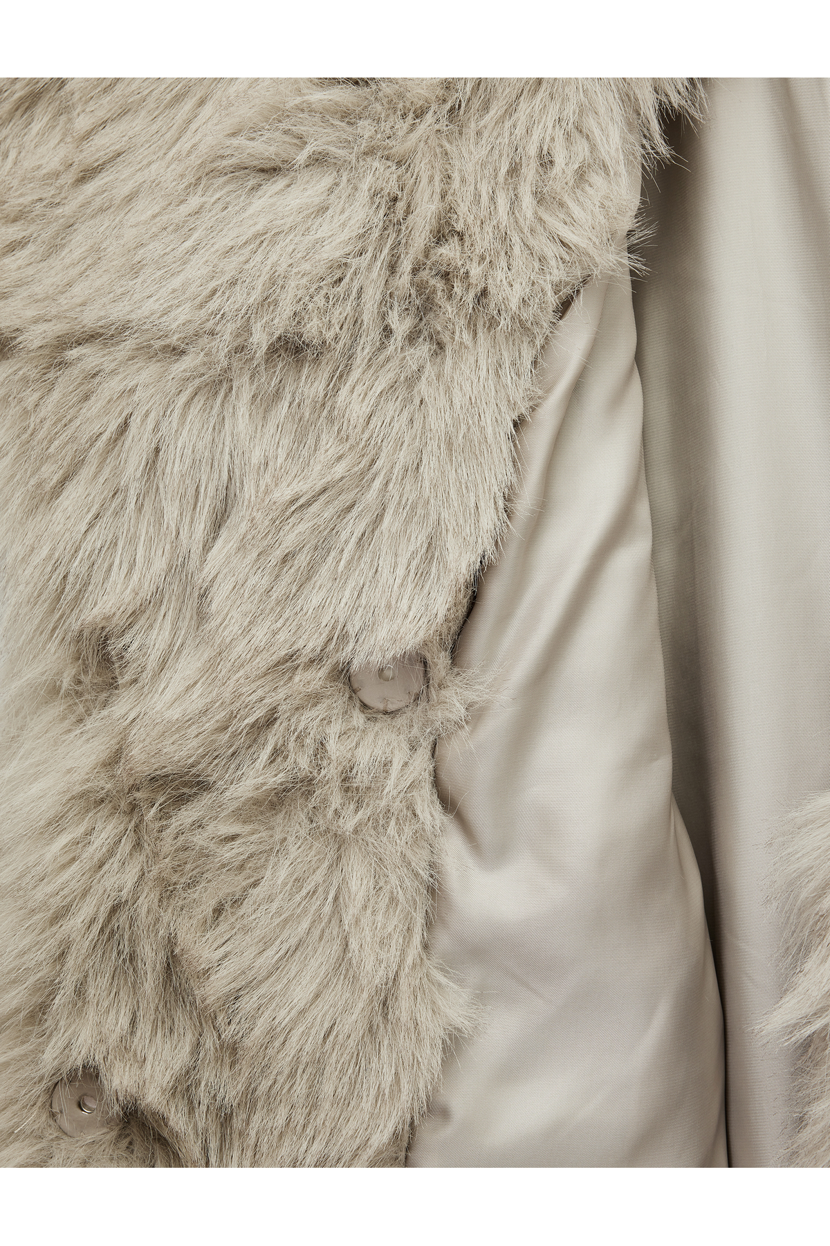 Koton  Suni Kürk Mont Oversize Geniş Yaka - Görsel 6