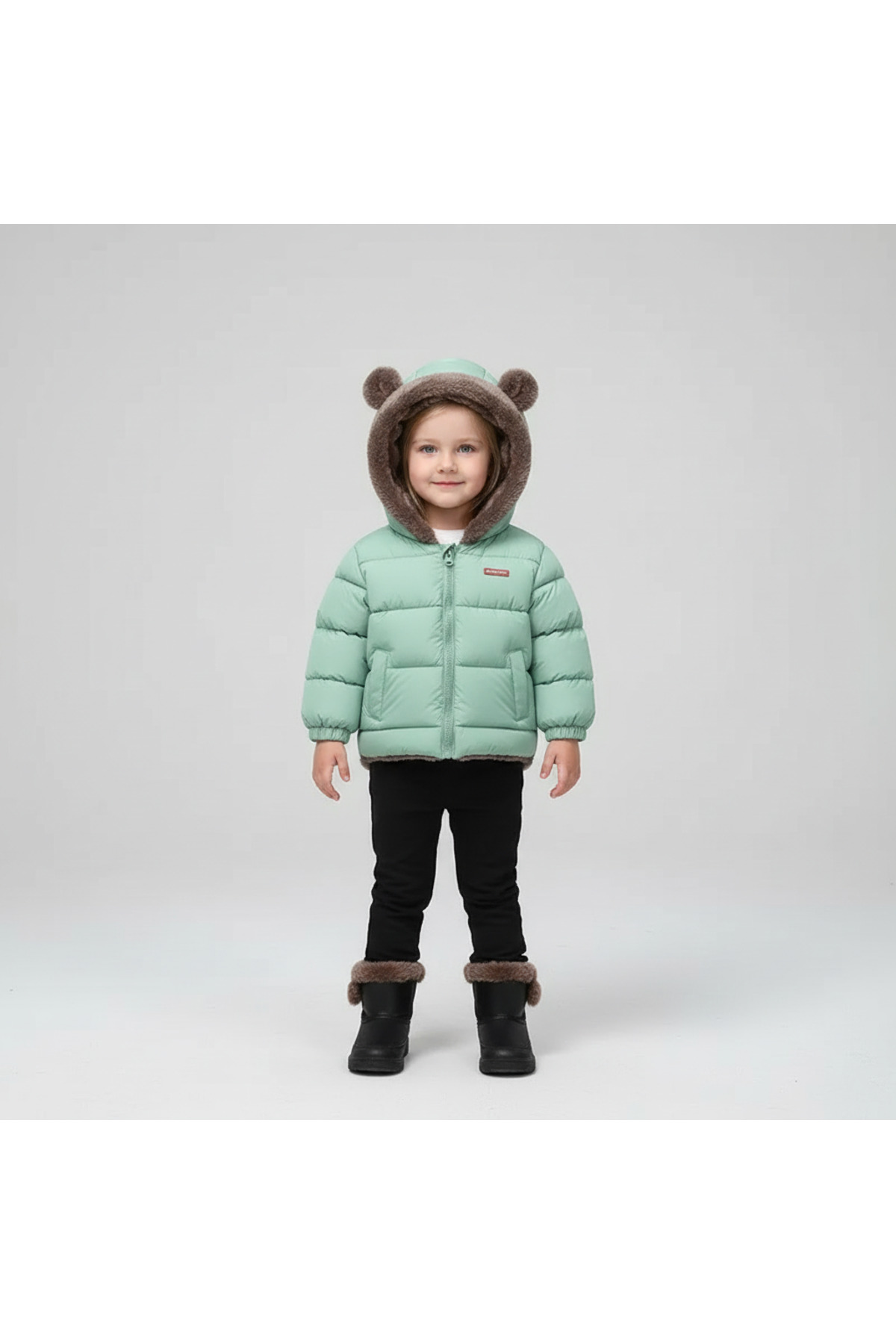 melisam.msg Kız Erkek Çocuk Kış Kalın Sevimli Peluş Mont fotoğrafı 3 (önizleme)