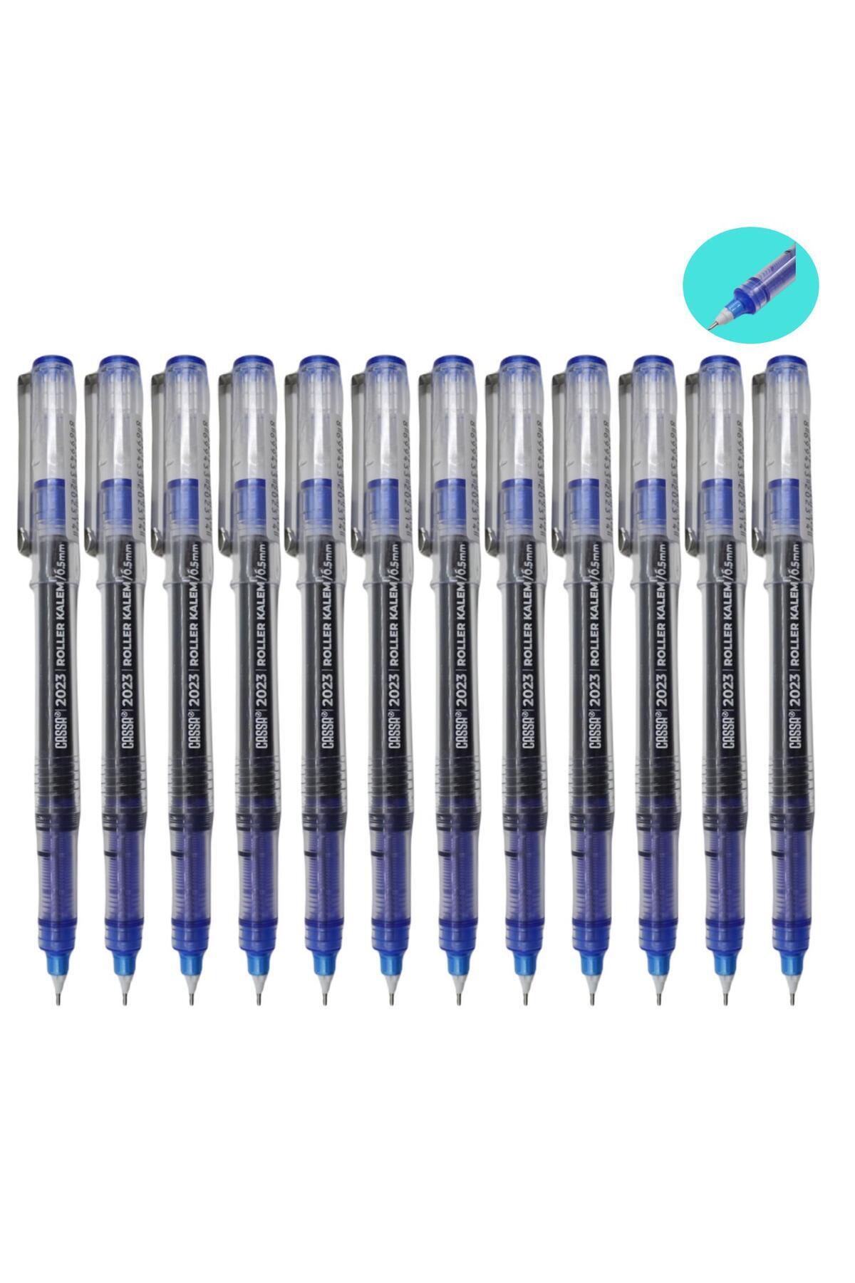 Cassa 2023 İğne Uçlu Roller Kalem 0.7 mm Mavi 12 Adet