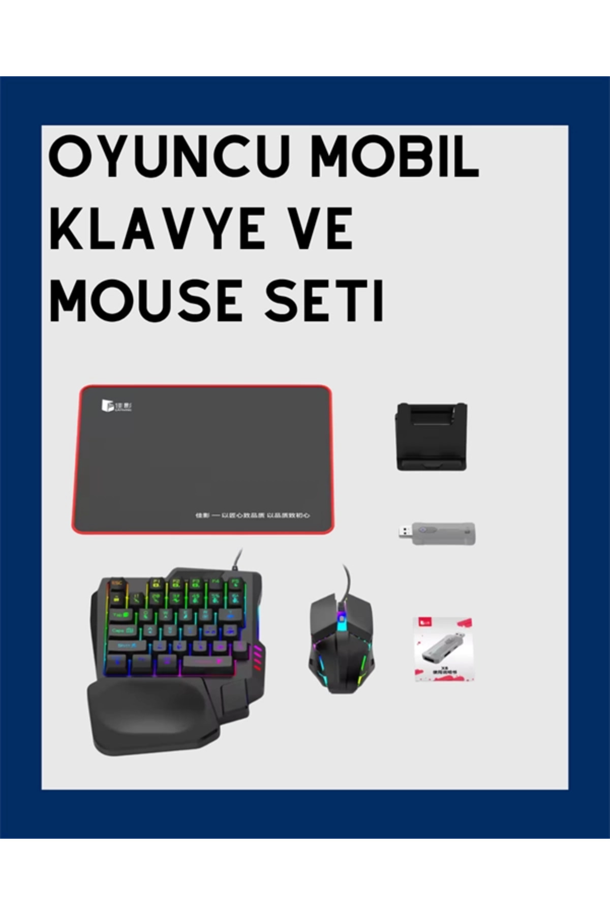 tetikteknoloji BFS Android Uyumlu Klavye Mouse Oyun Seti – Gecikmesiz Bağlantı, Tak-Çalıştır Özellikli