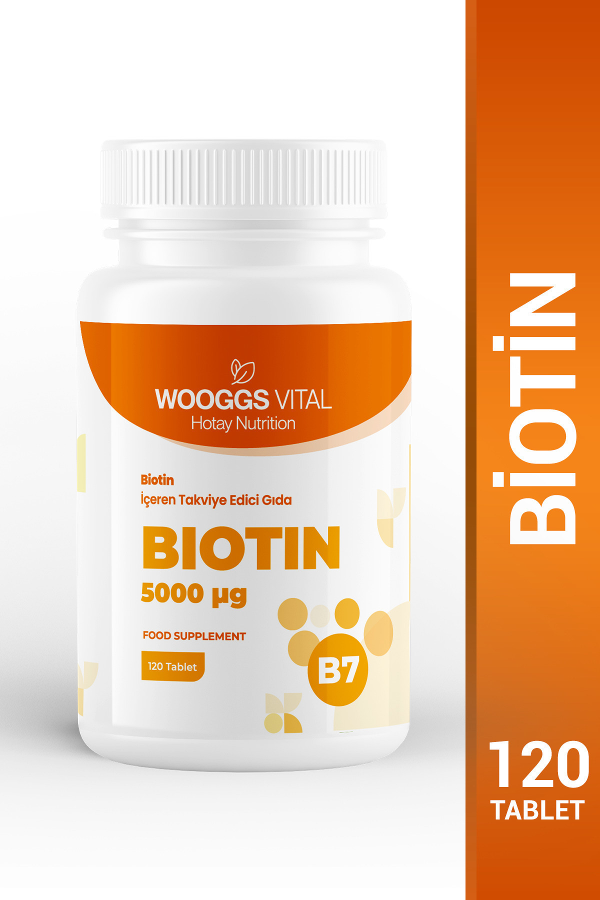 HOTAY NUTRİTİON WOOGGS VITAL BIOTIN B7 5000 µg İÇEREN TAKVİYE EDİCİ GIDA 120 TABLET