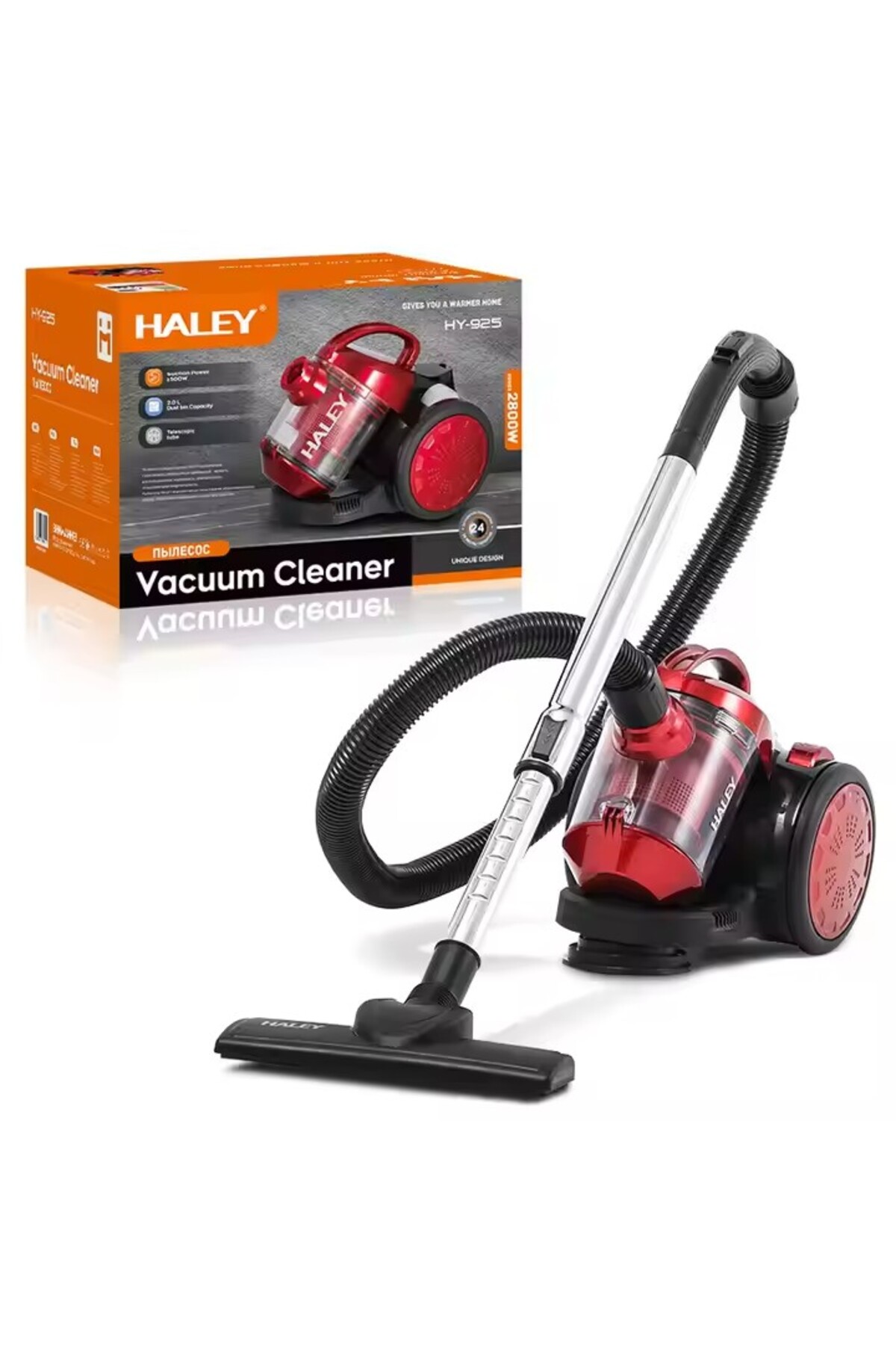 HALEY 20kpa 2.2L, 2800W, Прахосмукачка без торба, Прахоуловител, Мощна прахос...
