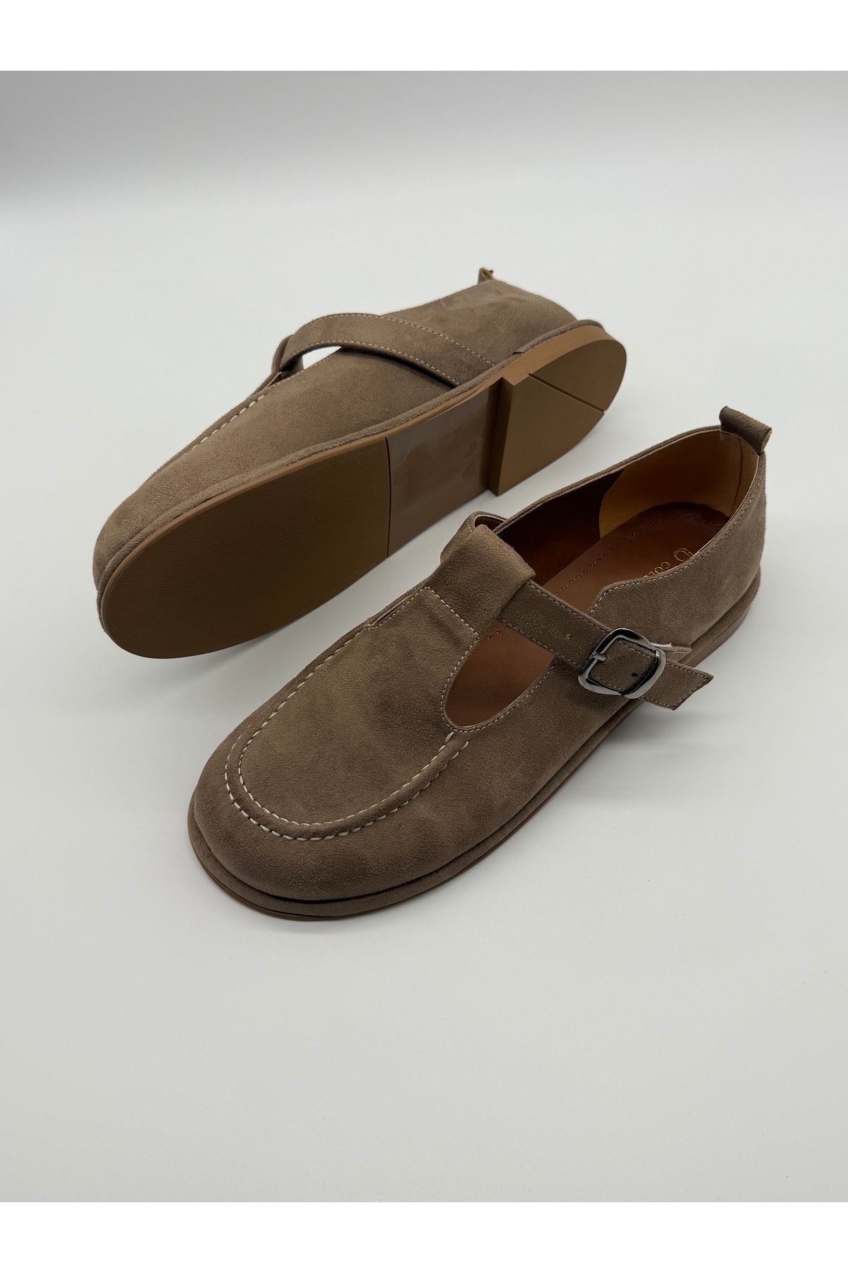 BURCU COLLECTİON ALİNA BANTLİ AYARLANABİLİR TOKA DETAYLI VİZON LOAFER görsel 6