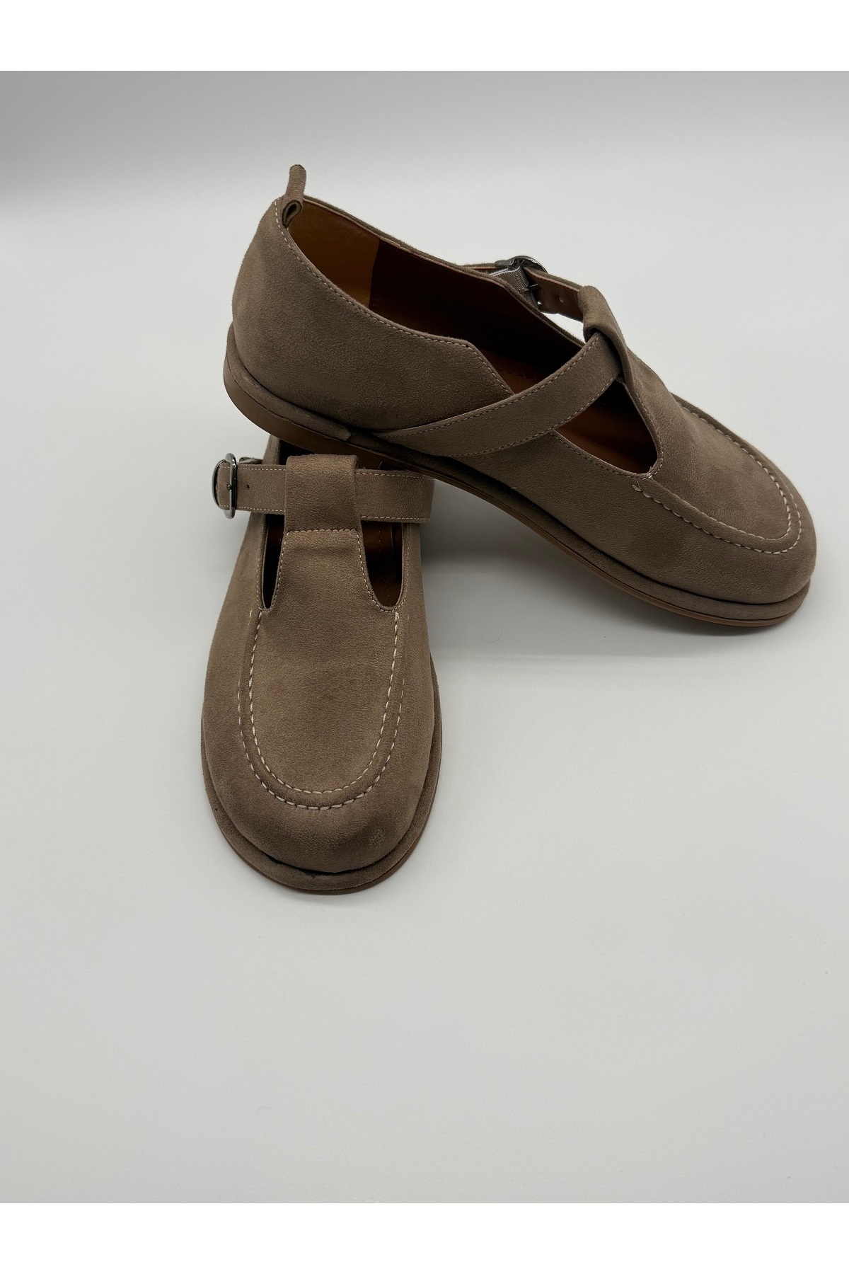 BURCU COLLECTİON ALİNA BANTLİ AYARLANABİLİR TOKA DETAYLI VİZON LOAFER görsel 5