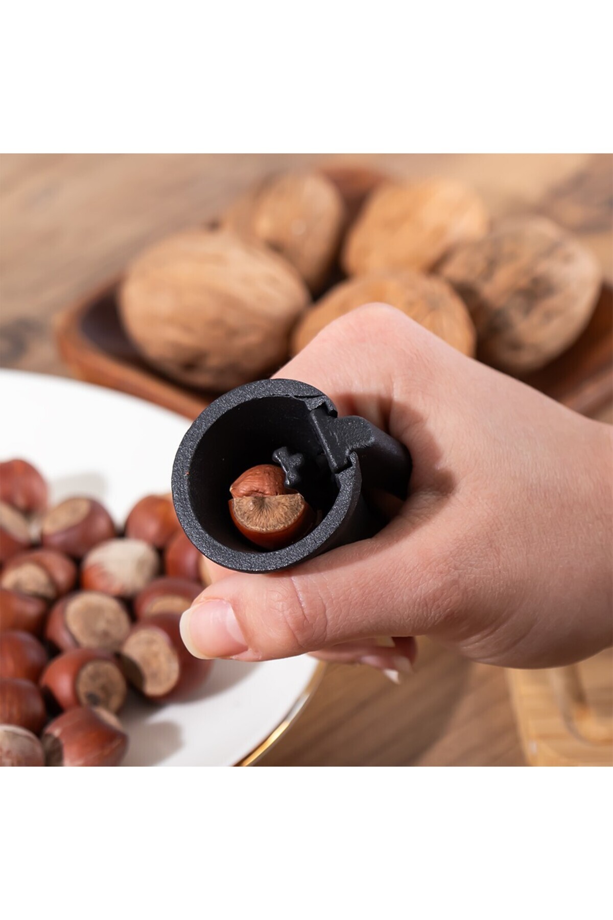 WareHause0 Ceviz ve Fındık Kıracağı, Paslanmaz, Siyah, Döküm, Terminatör Tasarımlı, Ergonomik