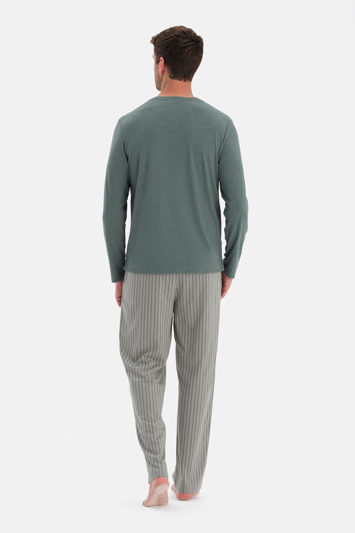 Dagi Mint Yeşili Uzun Kollu Pat Ve Cep Detaylı Pijama Takım görsel 2