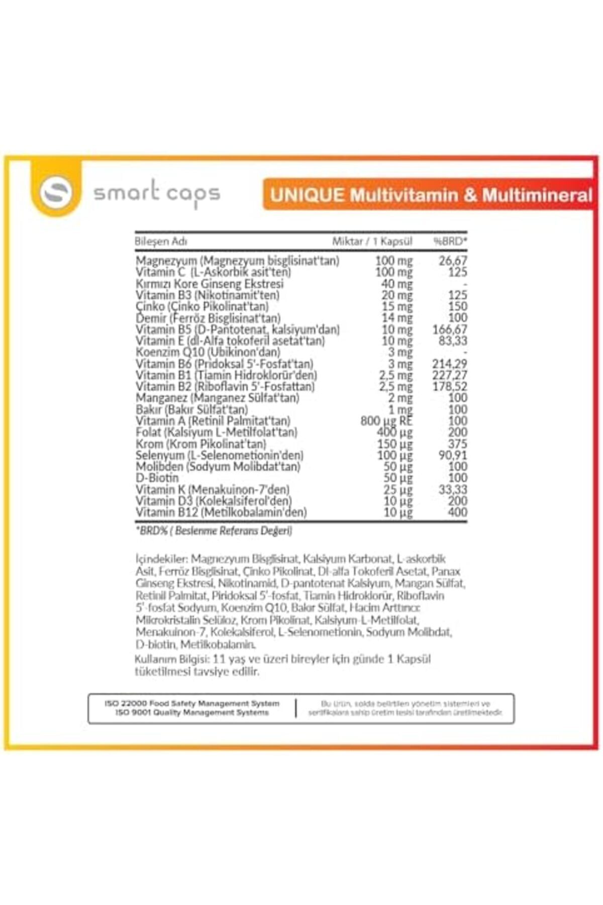 STOREMAX Smart Caps Unique Multivitamin/Multimineral 30 Kapsül 1174223