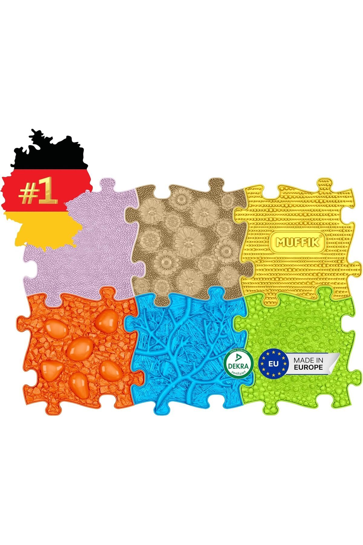 STOREMAX Baby Mat Seti - 1-3 Yaş Bebek Duyu Gelişim Matı - 6'lı Ortopedik Aktivite Matı - Tummy Time ve