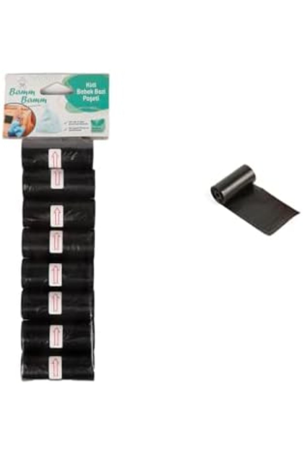 STOREMAX Bamm Bamm Kirli Bebek Bezi Poşeti Çanta Boy Siyah 8 Rulo (120 Adet) 1182297