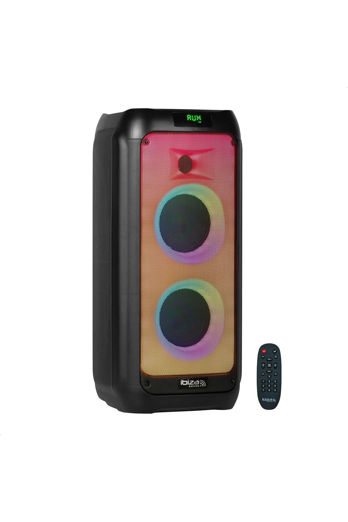 STOREMAX - W6-2 adet 5,25 inç (13 cm) hoparlör, 250W, pilli,, USB ve microSD - W LED efekti, TWS kablosuz bağ