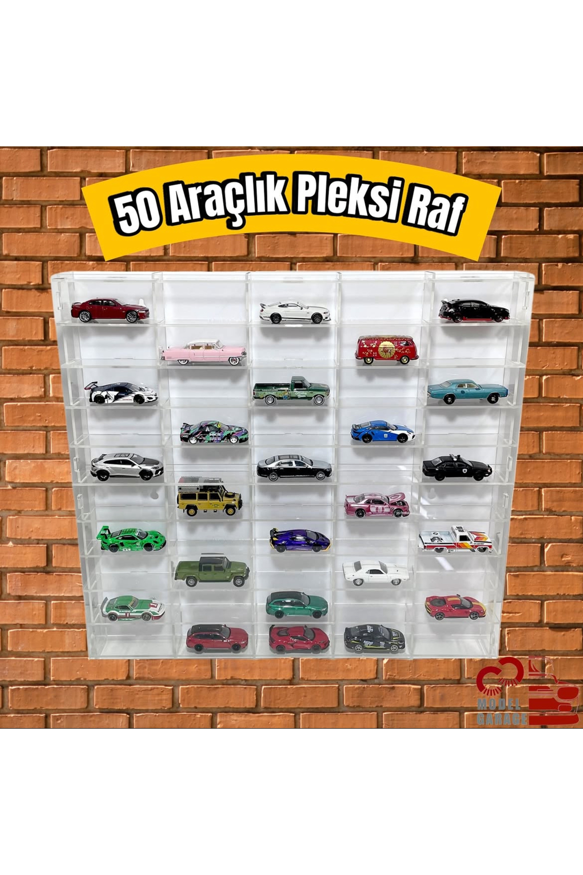 C&C Model Garage 50 araçlık 1/64 ölçek pleksi sergileme standı
