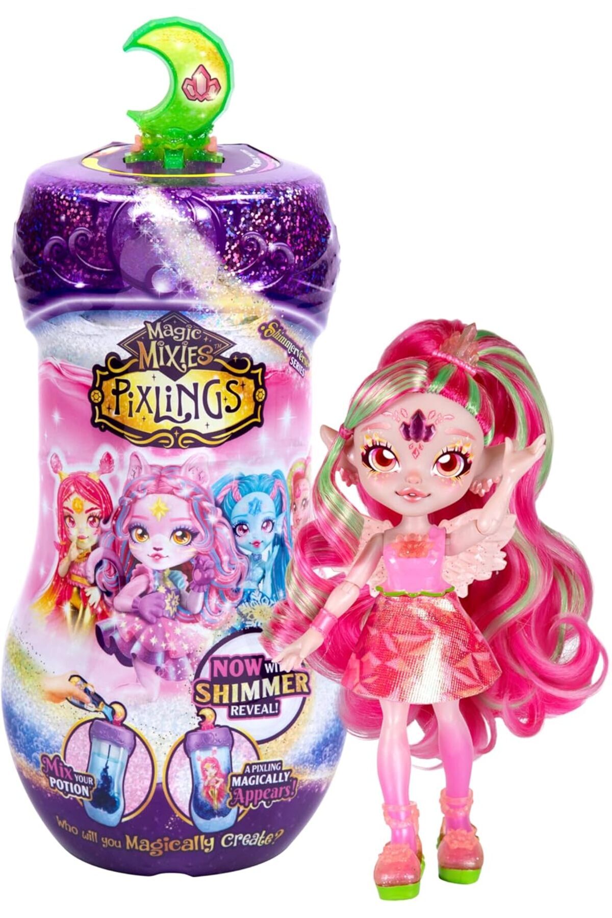 STOREMAX Mixies Pixlings Shimmerverse Serisi, Faye Pixling'i Sihirli Bir Şekilde Ortaya Çıkarmak için Si