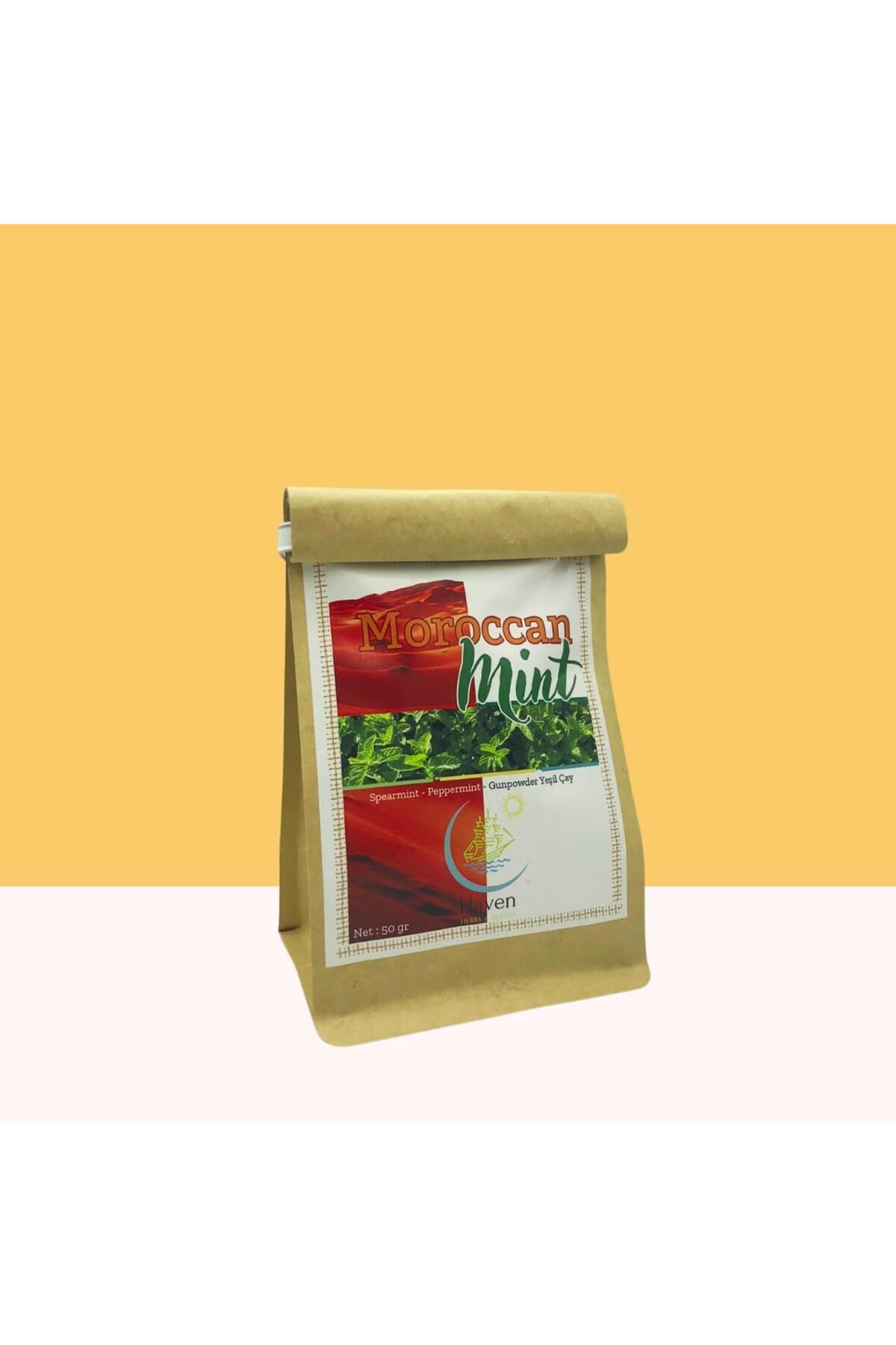 STOREMAX Moroccan Mint 50gr | Gunpowder yeşil çay & Spearmint & Peppermint | Hn Herbs & Blends 1182297