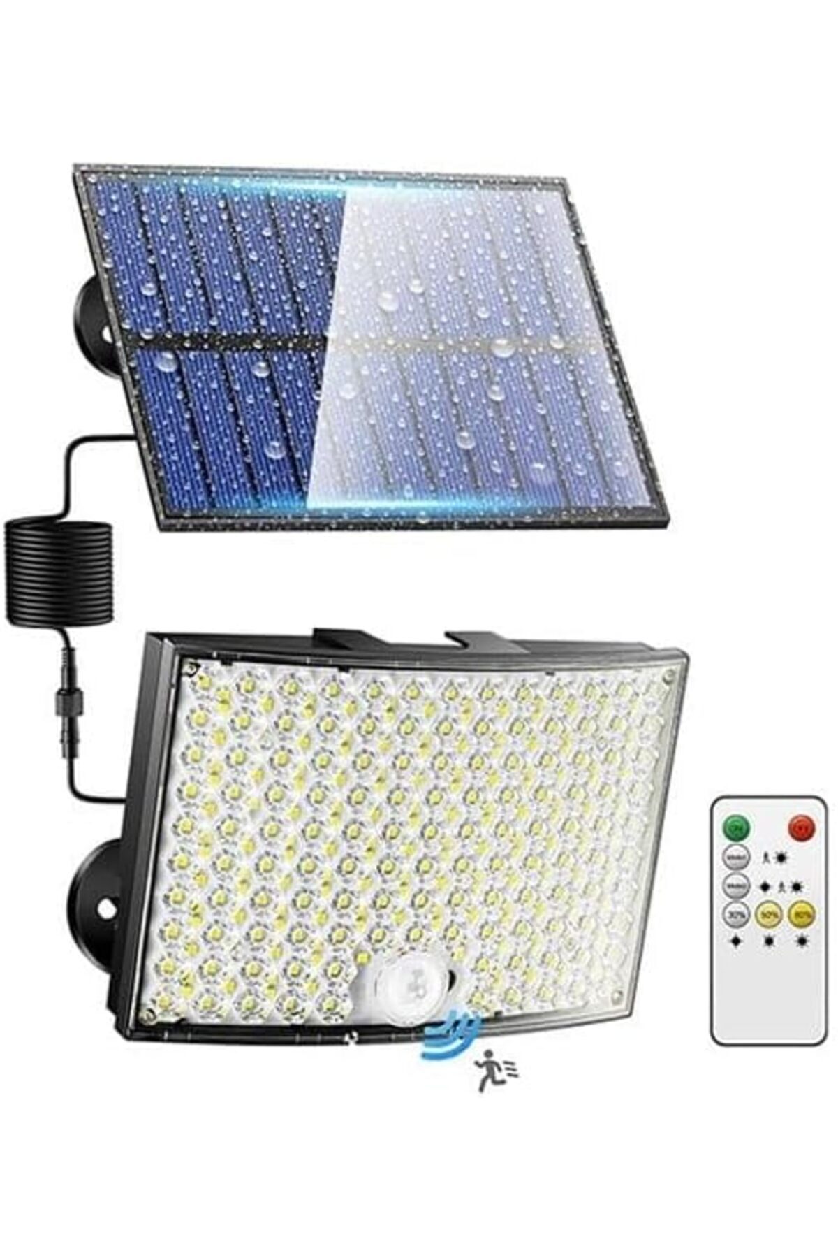 STOREMAX LED'li Solar Projektör – 60W, 5400 Lümen, 10 Metre Kablolu, IP65 Su Geçirmez, 6500K Beyaz Işık,