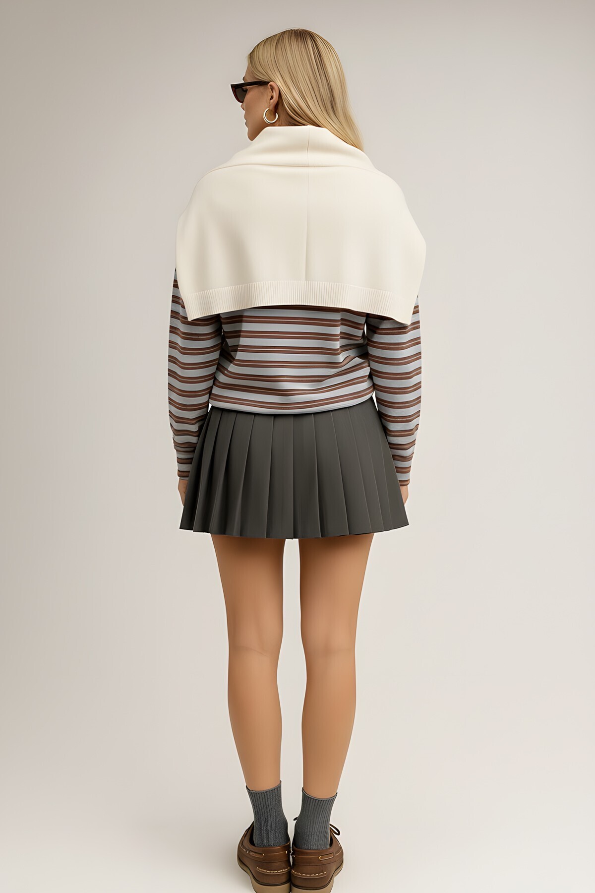 BAHELS  Kare Parçalı Atkı - Görsel 3