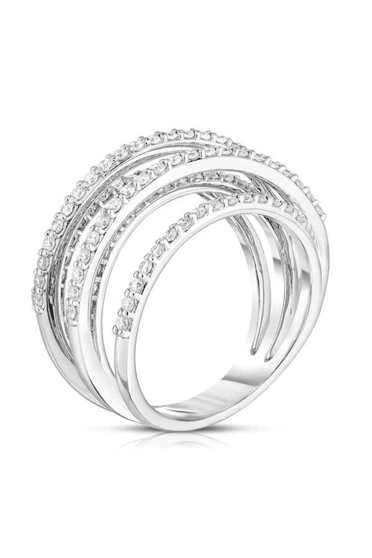 『SA RING 21 SILVER』 Pursehuit Silver-colored ring, in multiple layers, with zirconium