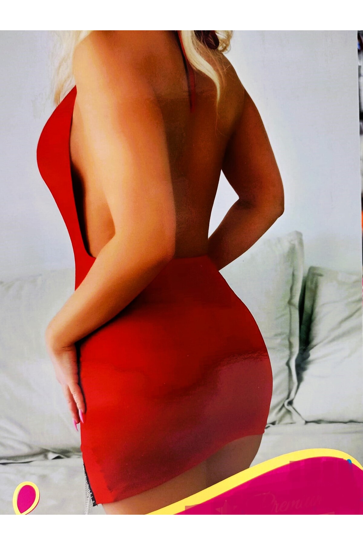 Nightlight Kırmızı Derin Sırt Dekolteli Şık Gecelik