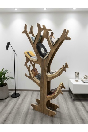 LIVARNO DEER modern tasarım özel ağaç figür dekoratif çok şık kitaplık kütüph...