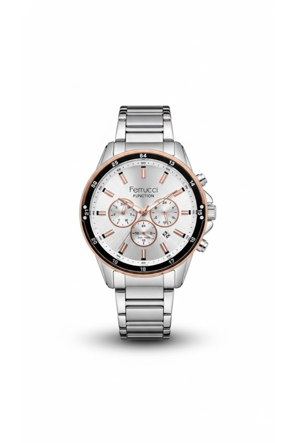 ساعت مچی مردانه نقره‌ای رنگ، صفحه فلزی - بند فلزی شیک، ضمانت ۲ ساله