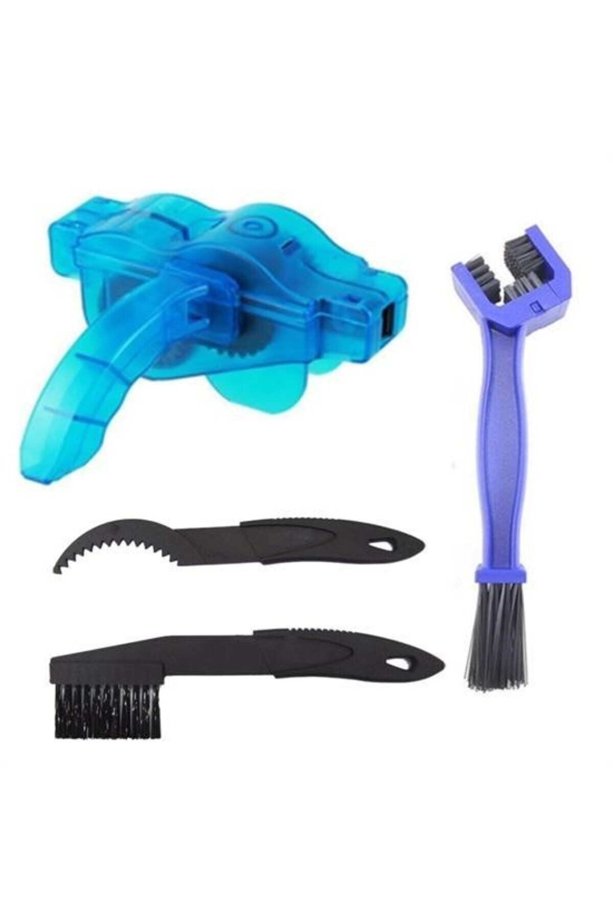 Flamex BUFFER® Bisiklet Zincir Dişlisi Koruyucu Pas Sökücü Temizleme Fırçası Aparatı Bakım Seti 4