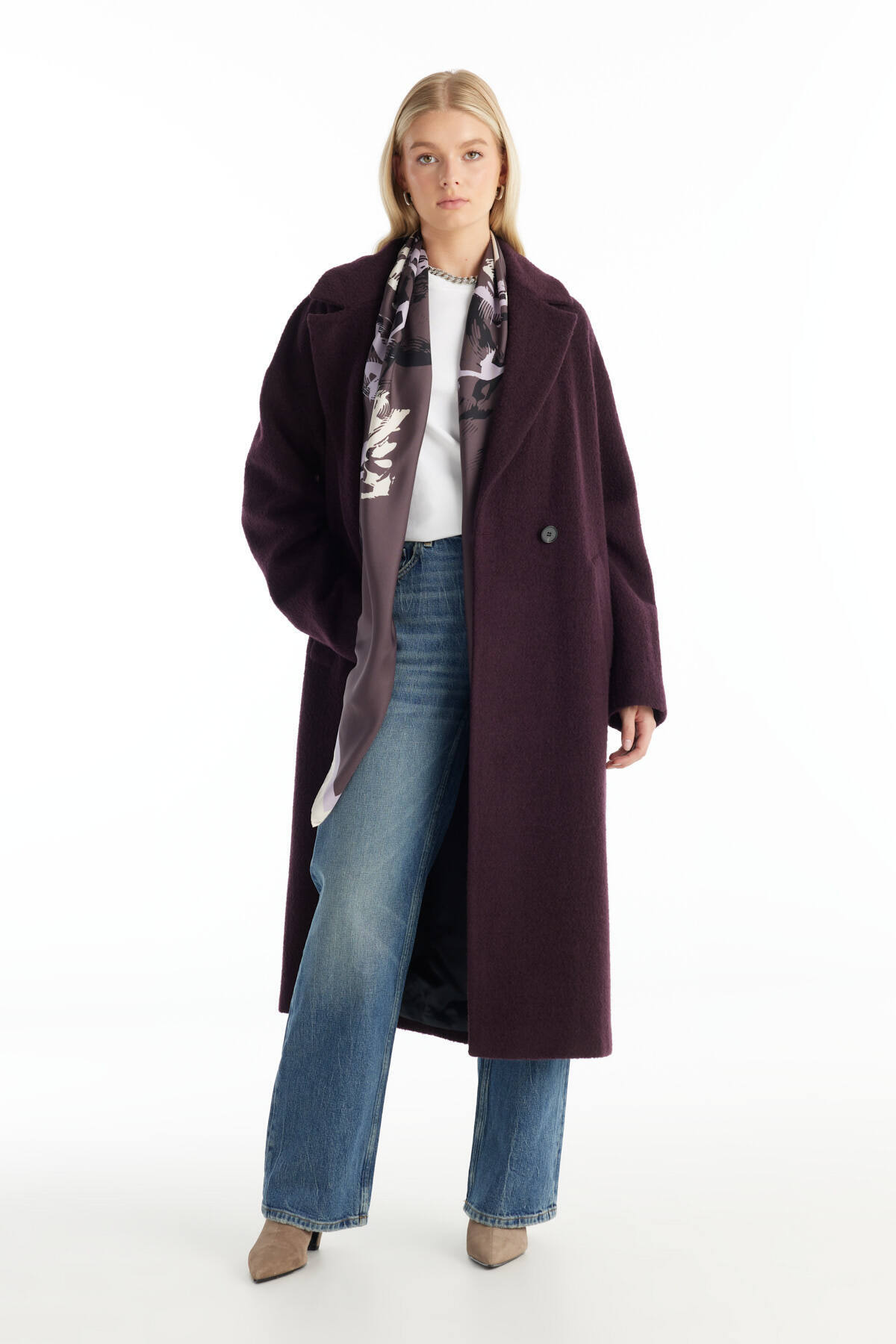 Ted Baker BORDO YÜNLÜ PALTO