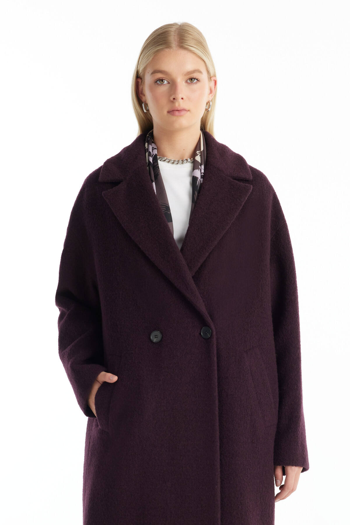 Ted Baker  BORDO YÜNLÜ PALTO - Görsel 2