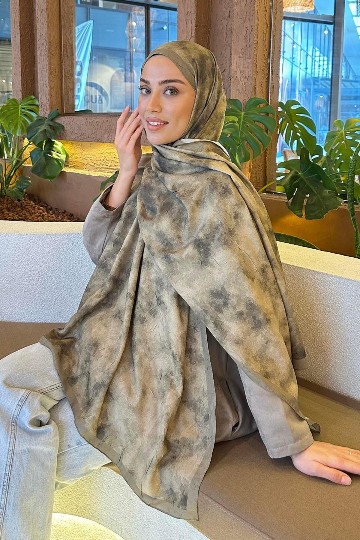 Lamelif  Bulut Desen Bambu Şal Mint Yeşili - Görsel 2